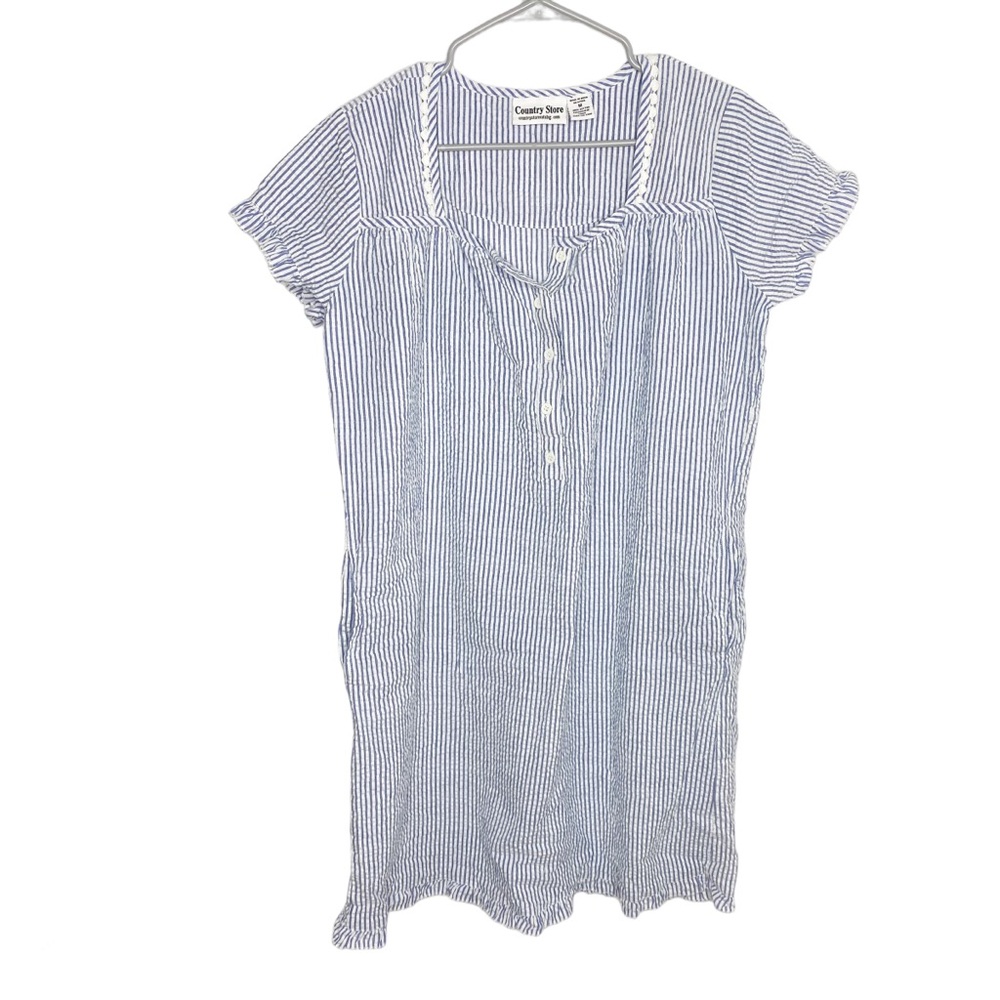 Vintage seersucker striped nightgown size medium